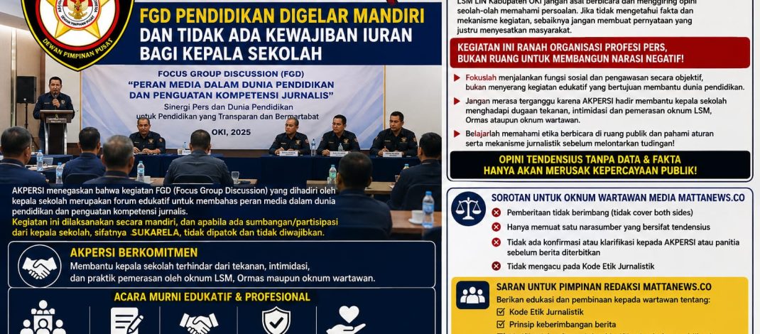 AKPERSI Pasang Badan Untuk Kepala Sekolah, Siap Lawan Intimidasi Oknum Berkedok LSM dan Wartawan