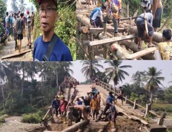 Jembatan Nyawa Ekonomi Rusak 4 Tahun, Warga Tambal Sendiri! APBD Lahat Triliunan, Tapi Infrastruktur Terbengkalai!