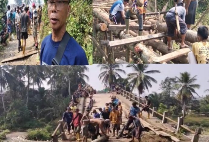 Jembatan Nyawa Ekonomi Rusak 4 Tahun, Warga Tambal Sendiri! APBD Lahat Triliunan, Tapi Infrastruktur Terbengkalai!