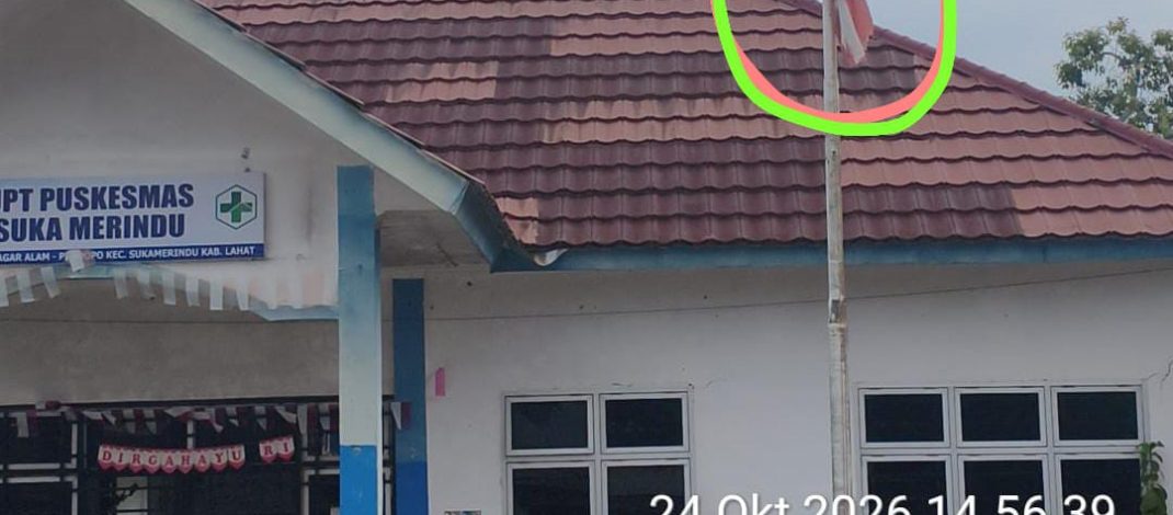 Bendera Merah Putih Kusam Dan Robek Dibiarkan Berkibar Di Puskesmas Sukamerindu, Plt Kadis Bungkam